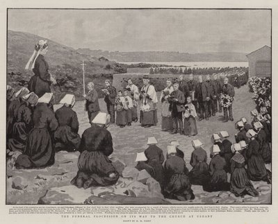 Il corteo funebre sulla strada verso la chiesa a Ushant da Henry Marriott Paget